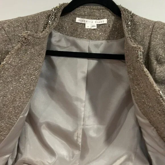 Veronica Beard Wool Tweed Pattern Evening Jacket Size M